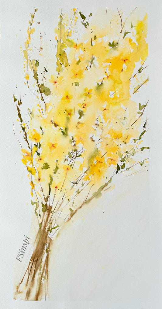 Grand bouquet de forsythia